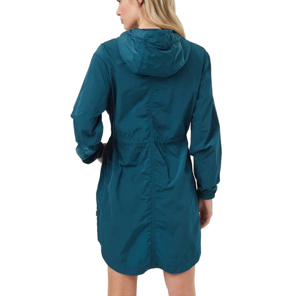 NWT TENTREE teal blue women's recycled nylon long jacket in reflecting pond M - Picture 4 of 17